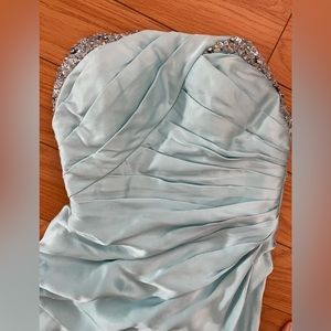 Gorgeous prom dress with bead details in pearl blue color and size 4